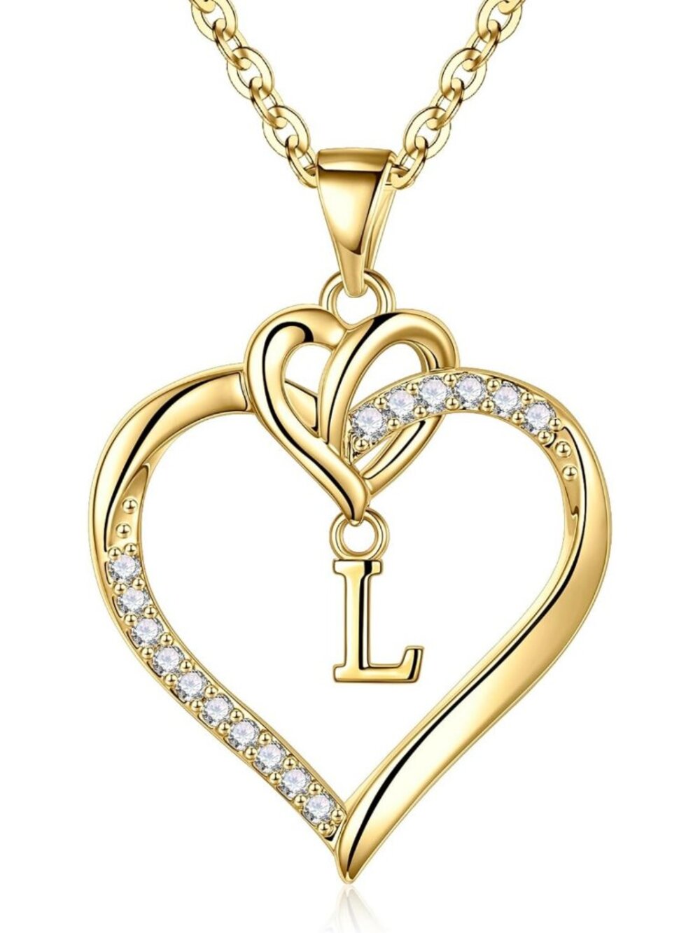 Heart Initial Necklace A-Z | 14K Gold-Plated Jewelry for Women & Girls, Perfect